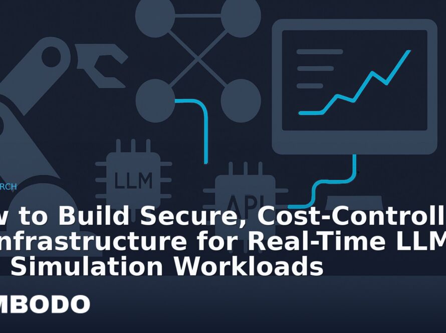Illustration for the Kimbodo News & Research briefing “How to Build Secure, Cost-Controlled AI Infrastructure for Real-Time LLM and Simulation Workloads” (Research).