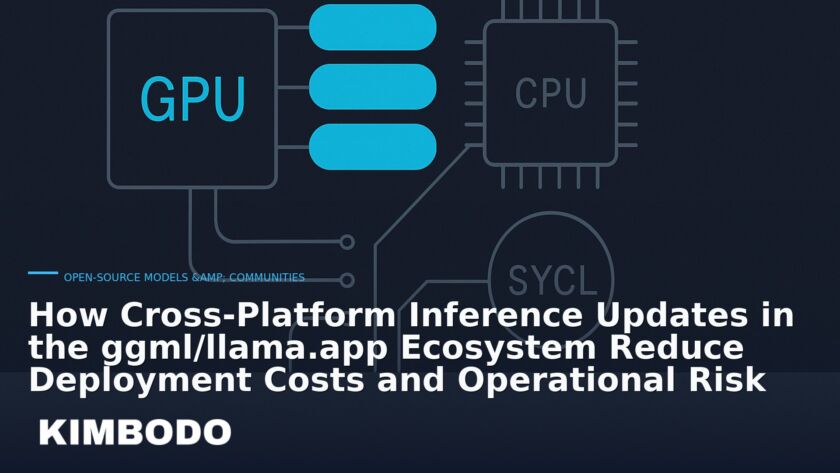 Illustration for the Kimbodo News & Research briefing “How Cross‑Platform Inference Updates in the ggml/llama.app Ecosystem Reduce Deployment Costs and Operational Risk” (Open-Source Models & Communities).