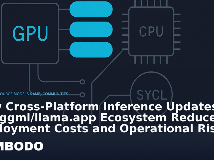 Illustration for the Kimbodo News & Research briefing “How Cross‑Platform Inference Updates in the ggml/llama.app Ecosystem Reduce Deployment Costs and Operational Risk” (Open-Source Models & Communities).
