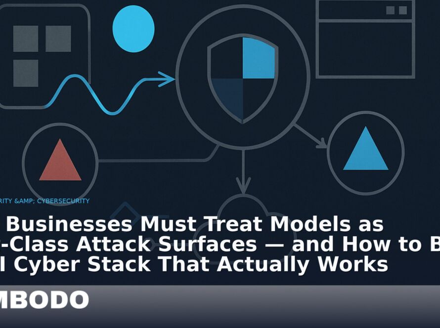 Illustration for the Kimbodo News & Research briefing “Why Businesses Must Treat Models as First-Class Attack Surfaces — and How to Build an AI Cyber Stack That Actually Works” (AI Security & Cybersecurity).