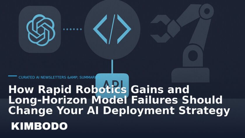Illustration for the Kimbodo News & Research briefing “How Rapid Robotics Gains and Long‑Horizon Model Failures Should Change Your AI Deployment Strategy” (Curated AI Newsletters & Summaries).