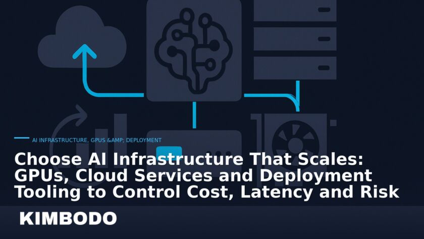 Illustration for the Kimbodo News & Research briefing “Choose AI Infrastructure That Scales: GPUs, Cloud Services and Deployment Tooling to Control Cost, Latency and Risk” (AI Infrastructure, GPUs & Deployment).