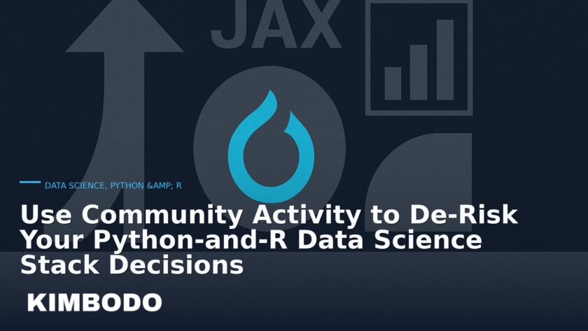 Illustration for the Kimbodo News & Research briefing “Use Community Activity to De-Risk Your Python‑and‑R Data Science Stack Decisions” (Data Science, Python & R).