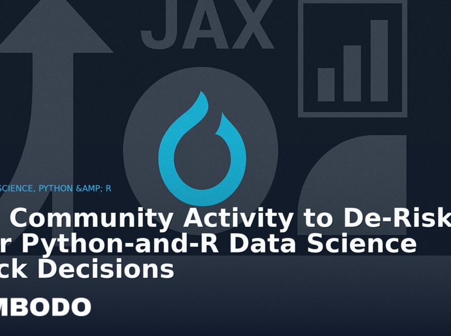 Illustration for the Kimbodo News & Research briefing “Use Community Activity to De-Risk Your Python‑and‑R Data Science Stack Decisions” (Data Science, Python & R).