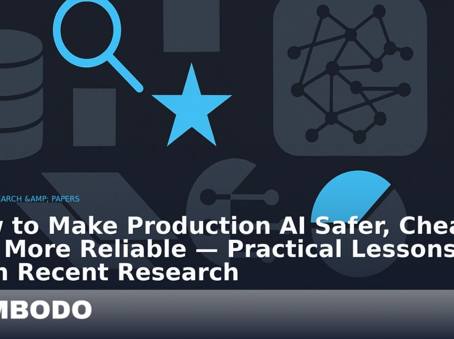 Illustration for the Kimbodo News & Research briefing “How to Make Production AI Safer, Cheaper and More Reliable — Practical Lessons from Recent Research” (AI Research & Papers).