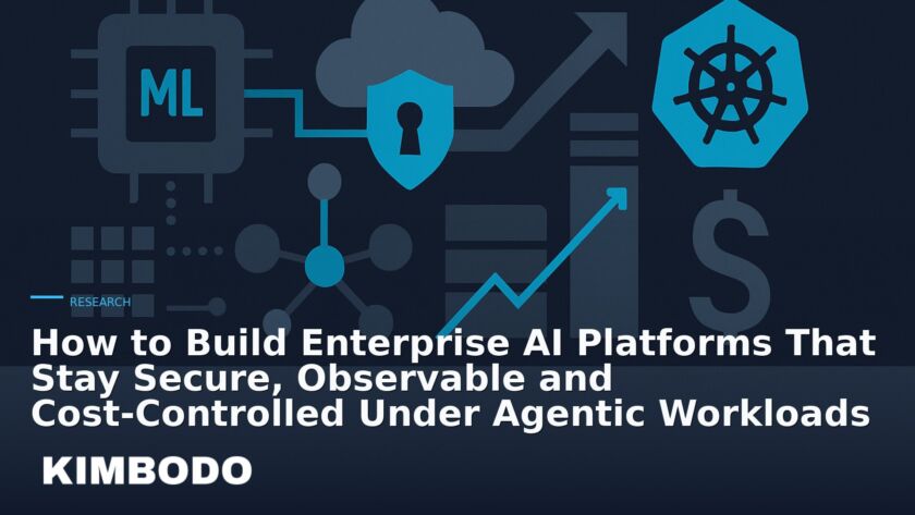 Illustration for the Kimbodo News & Research briefing “How to Build Enterprise AI Platforms That Stay Secure, Observable and Cost-Controlled Under Agentic Workloads” (Research).
