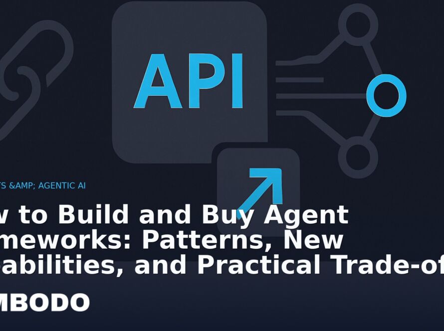 Illustration for the Kimbodo News & Research briefing “How to Build and Buy Agent Frameworks: Patterns, New Capabilities, and Practical Trade-offs” (Agents & Agentic AI).