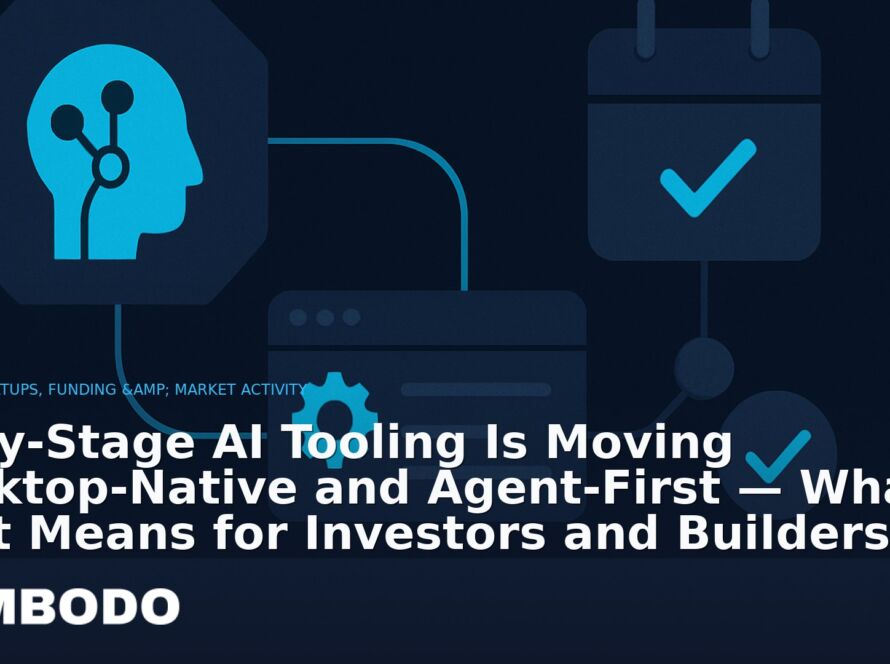 Illustration for the Kimbodo News & Research briefing “Early-Stage AI Tooling Is Moving Desktop‑Native and Agent‑First — What That Means for Investors and Builders” (AI Startups, Funding & Market Activity).
