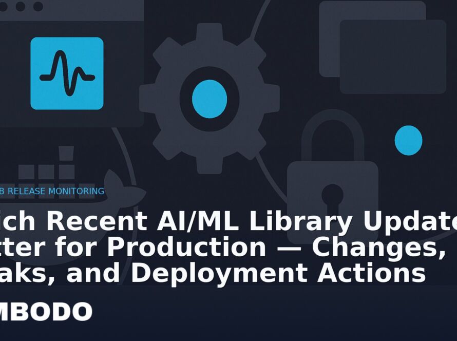 Illustration for the Kimbodo News & Research briefing “Which Recent AI/ML Library Updates Matter for Production — Changes, Breaks, and Deployment Actions” (GitHub Release Monitoring).