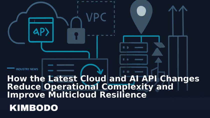 Illustration for the Kimbodo News & Research briefing “How the Latest Cloud and AI API Changes Reduce Operational Complexity and Improve Multicloud Resilience” (Industry News).