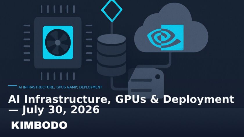Illustration for the Kimbodo News & Research briefing “AI Infrastructure, GPUs & Deployment — July 30, 2026” (AI Infrastructure, GPUs & Deployment).