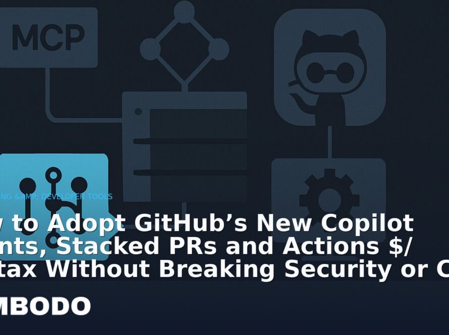 Illustration for the Kimbodo News & Research briefing “How to Adopt GitHub’s New Copilot Agents, Stacked PRs and Actions $/ Syntax Without Breaking Security or CI” (AI Coding & Developer Tools).