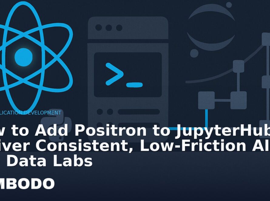 Illustration for the Kimbodo News & Research briefing “How to Add Positron to JupyterHub to Deliver Consistent, Low‑Friction AI and Data Labs” (AI Application Development).