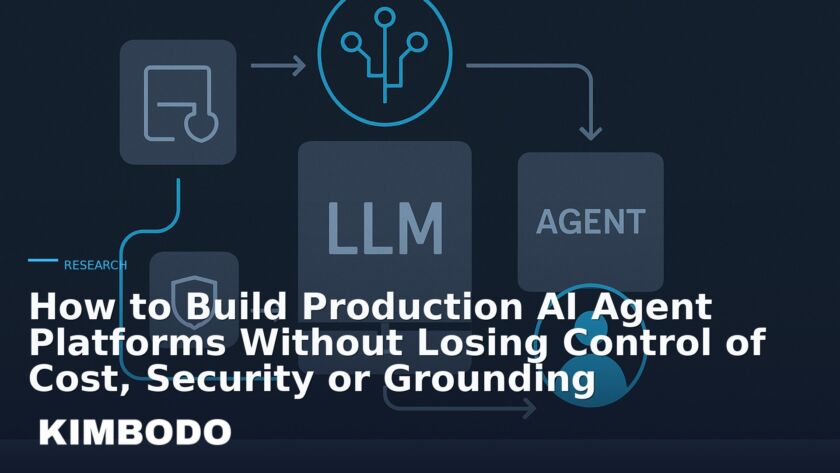 Illustration for the Kimbodo News & Research briefing “How to Build Production AI Agent Platforms Without Losing Control of Cost, Security or Grounding” (Research).