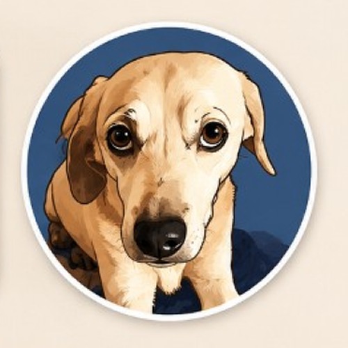 Round avatar of Pookie, the Kimbodo mascot dog