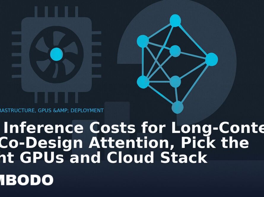 Illustration for the Kimbodo News & Research briefing “Cut Inference Costs for Long-Context AI: Co-Design Attention, Pick the Right GPUs and Cloud Stack” (AI Infrastructure, GPUs & Deployment).