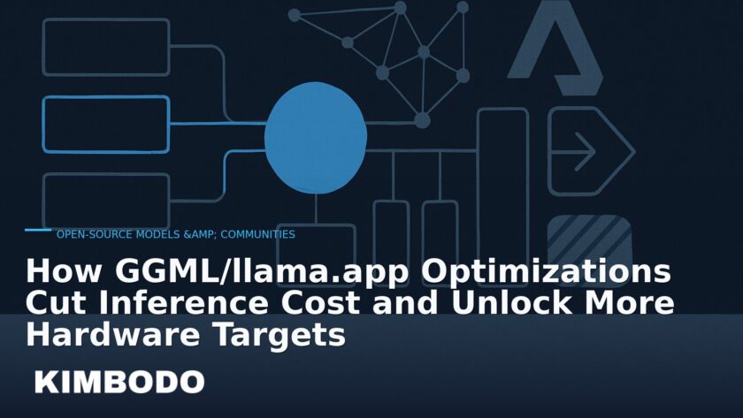 Illustration for the Kimbodo News & Research briefing “How GGML/llama.app Optimizations Cut Inference Cost and Unlock More Hardware Targets” (Open-Source Models & Communities).