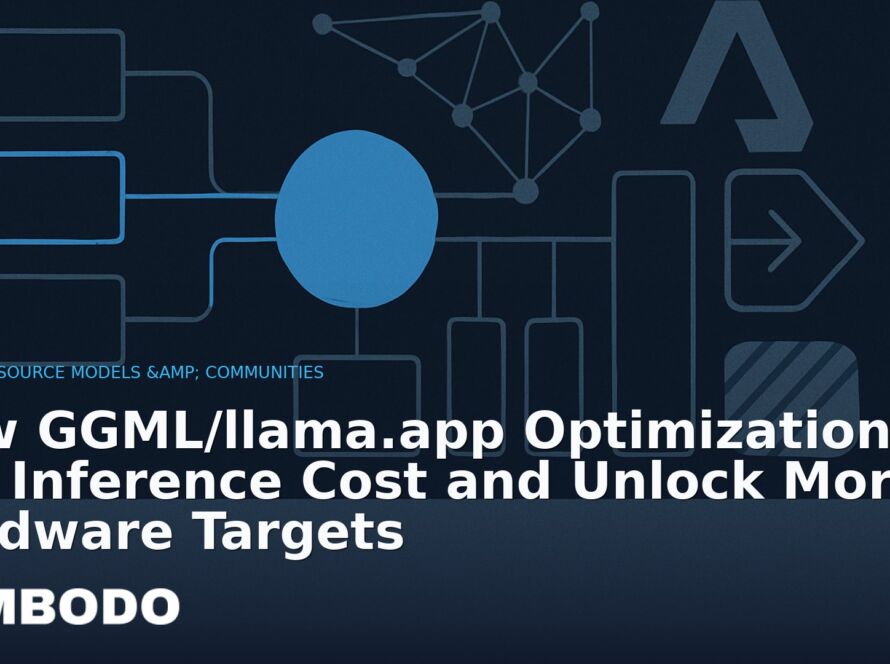 Illustration for the Kimbodo News & Research briefing “How GGML/llama.app Optimizations Cut Inference Cost and Unlock More Hardware Targets” (Open-Source Models & Communities).