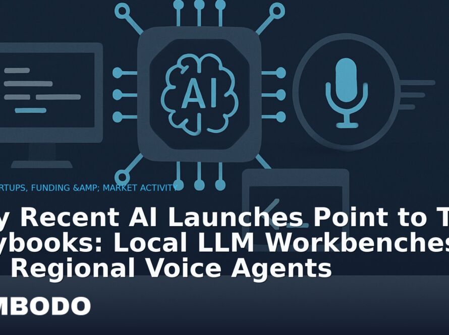 Illustration for the Kimbodo News & Research briefing “Why Recent AI Launches Point to Two Playbooks: Local LLM Workbenches and Regional Voice Agents” (AI Startups, Funding & Market Activity).