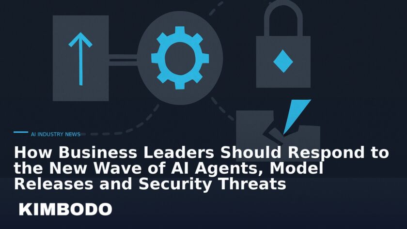 Illustration for the Kimbodo News & Research briefing “How Business Leaders Should Respond to the New Wave of AI Agents, Model Releases and Security Threats” (AI Industry News).