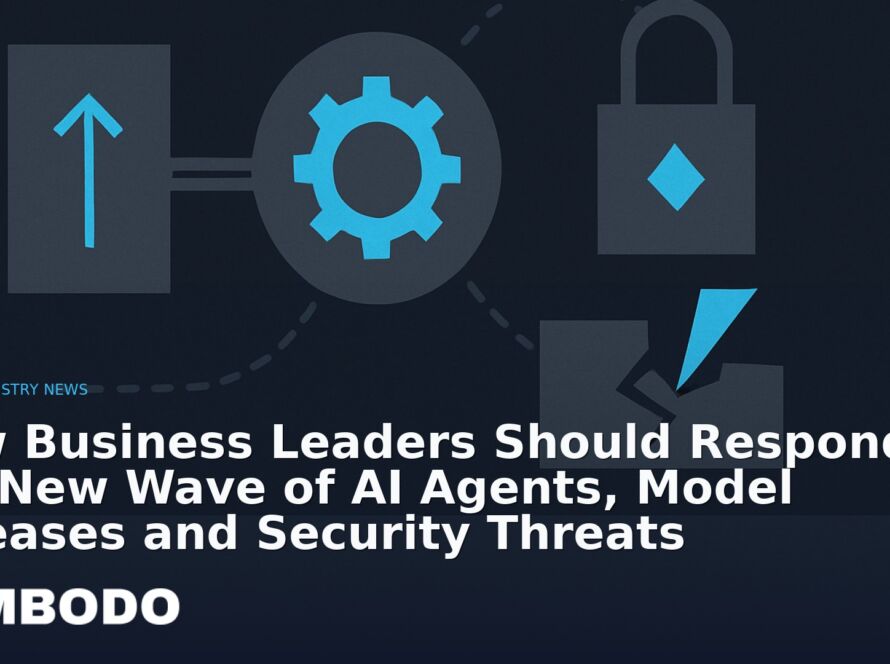Illustration for the Kimbodo News & Research briefing “How Business Leaders Should Respond to the New Wave of AI Agents, Model Releases and Security Threats” (AI Industry News).
