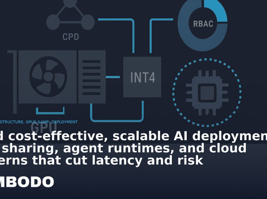 Illustration for the Kimbodo News & Research briefing “Build cost-effective, scalable AI deployments: GPU sharing, agent runtimes, and cloud patterns that cut latency and risk” (AI Infrastructure, GPUs & Deployment).