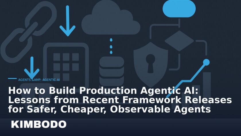 Illustration for the Kimbodo News & Research briefing “How to Build Production Agentic AI: Lessons from Recent Framework Releases for Safer, Cheaper, Observable Agents” (Agents & Agentic AI).