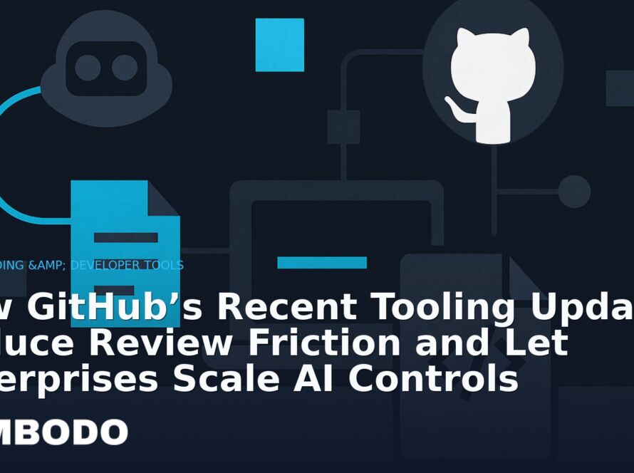 Illustration for the Kimbodo News & Research briefing “How GitHub’s Recent Tooling Updates Reduce Review Friction and Let Enterprises Scale AI Controls” (AI Coding & Developer Tools).