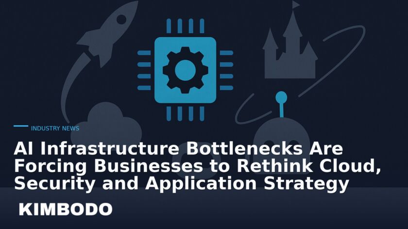 Illustration for the Kimbodo News & Research briefing “AI Infrastructure Bottlenecks Are Forcing Businesses to Rethink Cloud, Security and Application Strategy” (Industry News).