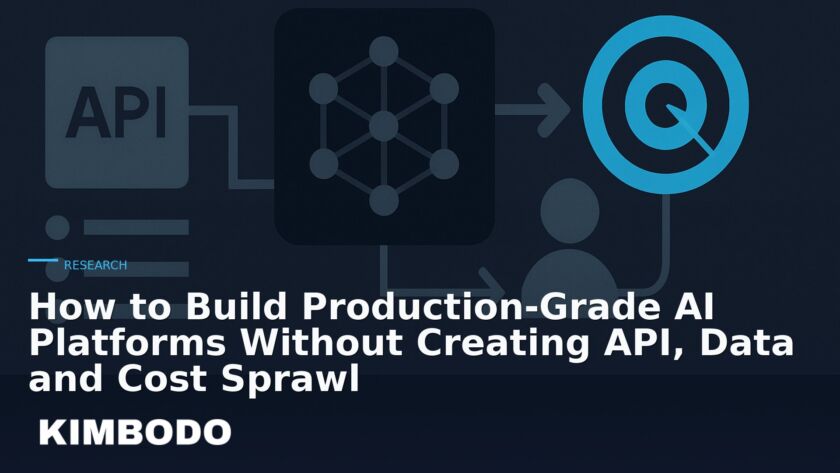 Illustration for the Kimbodo News & Research briefing “How to Build Production-Grade AI Platforms Without Creating API, Data and Cost Sprawl” (Research).