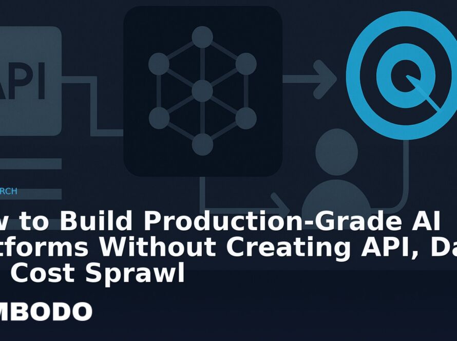 Illustration for the Kimbodo News & Research briefing “How to Build Production-Grade AI Platforms Without Creating API, Data and Cost Sprawl” (Research).