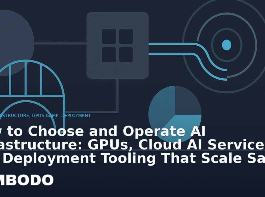 Illustration for the Kimbodo News & Research briefing “How to Choose and Operate AI Infrastructure: GPUs, Cloud AI Services, and Deployment Tooling That Scale Safely” (AI Infrastructure, GPUs & Deployment).