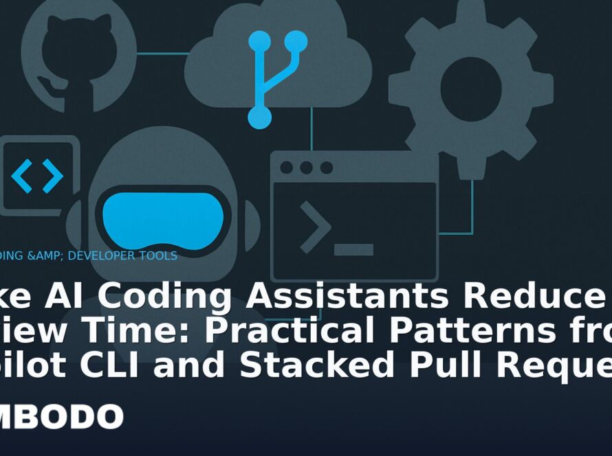 Illustration for the Kimbodo News & Research briefing “Make AI Coding Assistants Reduce Review Time: Practical Patterns from Copilot CLI and Stacked Pull Requests” (AI Coding & Developer Tools).