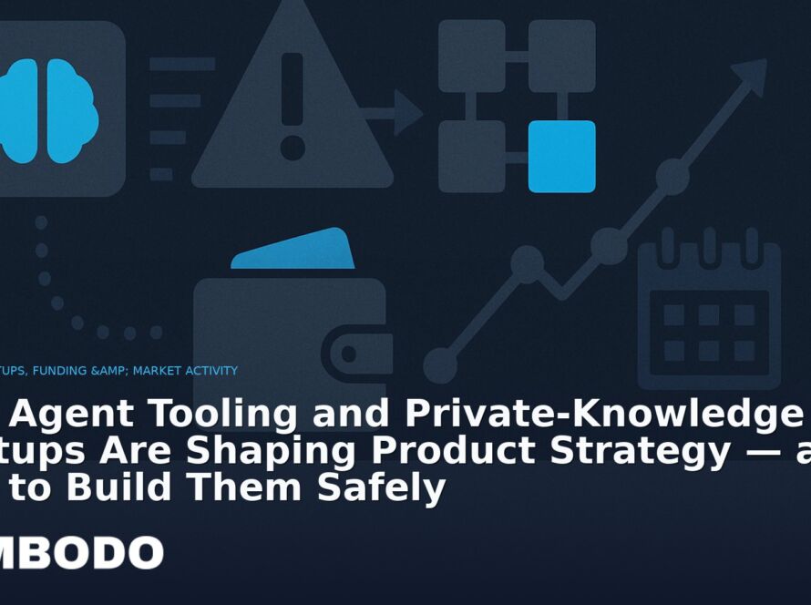 Illustration for the Kimbodo News & Research briefing “How Agent Tooling and Private-Knowledge AI Startups Are Shaping Product Strategy — and How to Build Them Safely” (AI Startups, Funding & Market Activity).