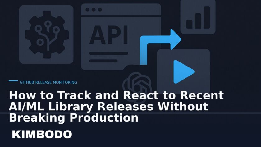 Illustration for the Kimbodo News & Research briefing “How to Track and React to Recent AI/ML Library Releases Without Breaking Production” (GitHub Release Monitoring).
