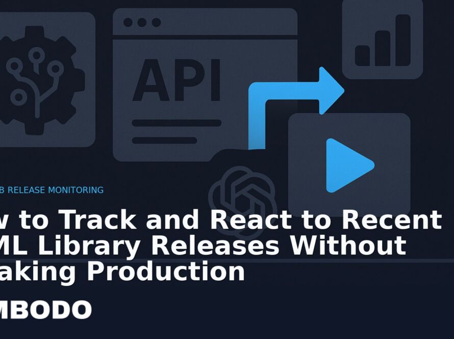 Illustration for the Kimbodo News & Research briefing “How to Track and React to Recent AI/ML Library Releases Without Breaking Production” (GitHub Release Monitoring).