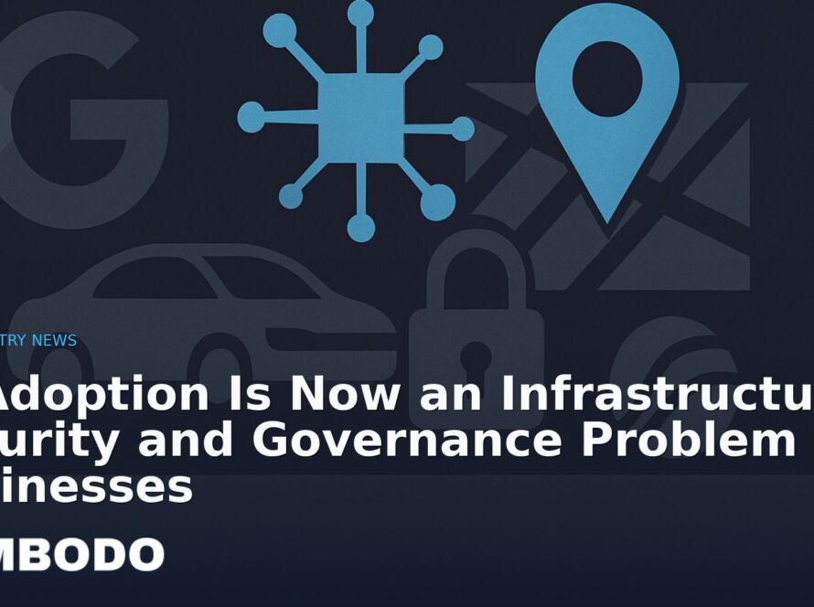 Illustration for the Kimbodo News & Research briefing “AI Adoption Is Now an Infrastructure, Security and Governance Problem for Businesses” (Industry News).