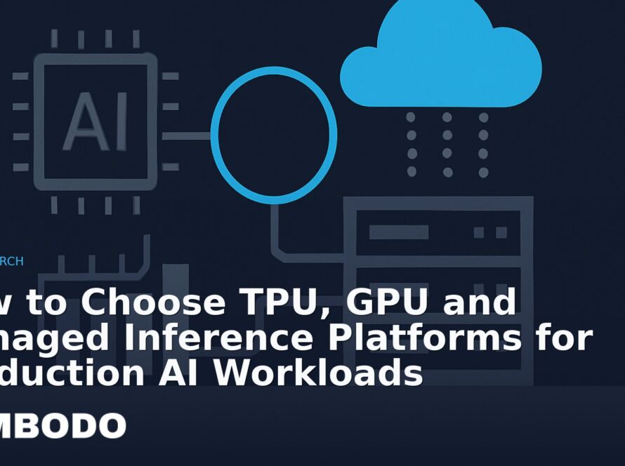 Illustration for the Kimbodo News & Research briefing “How to Choose TPU, GPU and Managed Inference Platforms for Production AI Workloads” (Research).