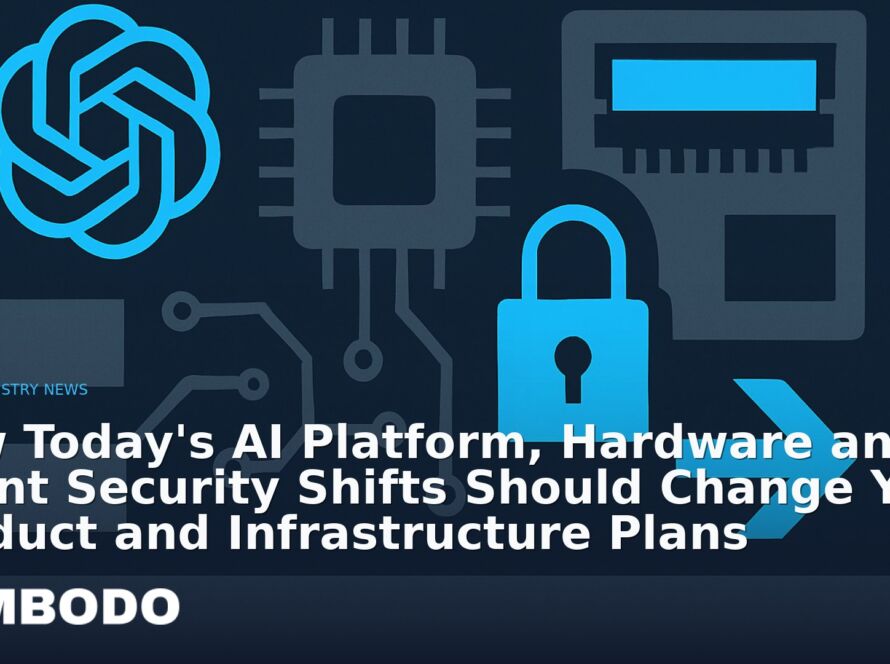 Illustration for the Kimbodo News & Research briefing “How Today's AI Platform, Hardware and Agent Security Shifts Should Change Your Product and Infrastructure Plans” (AI Industry News).