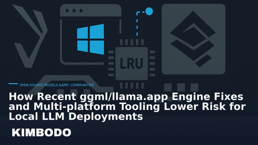 Illustration for the Kimbodo News & Research briefing “How Recent ggml/llama.app Engine Fixes and Multi‑platform Tooling Lower Risk for Local LLM Deployments” (Open-Source Models & Communities).