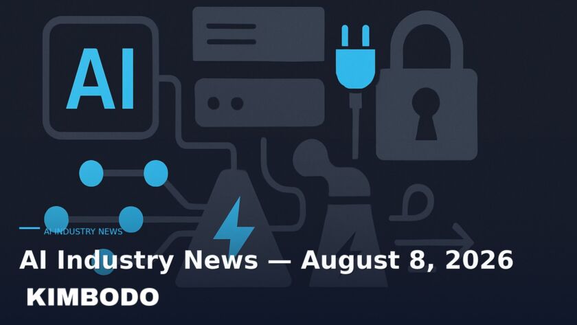 Illustration for the Kimbodo News & Research briefing “AI Industry News — August 8, 2026” (AI Industry News).