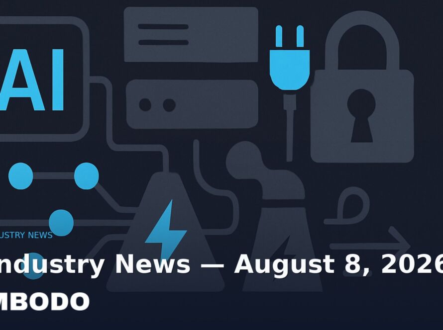 Illustration for the Kimbodo News & Research briefing “AI Industry News — August 8, 2026” (AI Industry News).