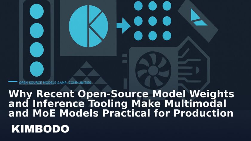 Illustration for the Kimbodo News & Research briefing “Why Recent Open-Source Model Weights and Inference Tooling Make Multimodal and MoE Models Practical for Production” (Open-Source Models & Communities).