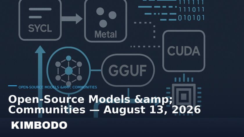 Illustration for the Kimbodo News & Research briefing “Open-Source Models & Communities — August 13, 2026” (Open-Source Models & Communities).