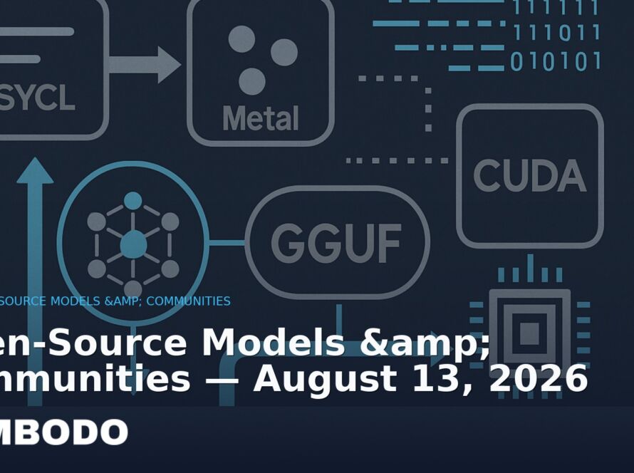 Illustration for the Kimbodo News & Research briefing “Open-Source Models & Communities — August 13, 2026” (Open-Source Models & Communities).