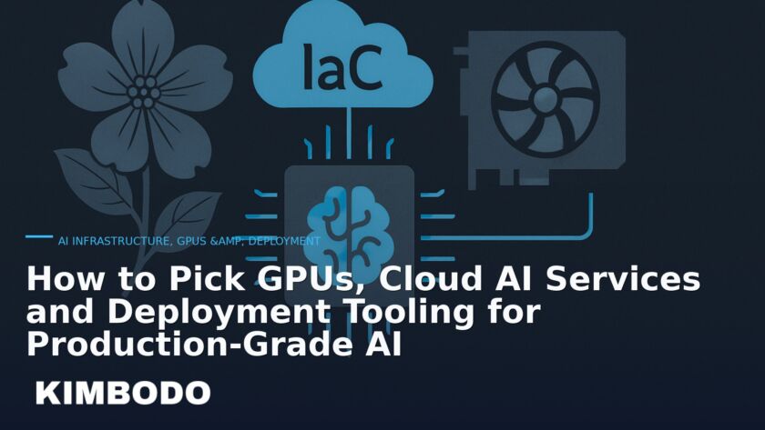Illustration for the Kimbodo News & Research briefing “How to Pick GPUs, Cloud AI Services and Deployment Tooling for Production-Grade AI” (AI Infrastructure, GPUs & Deployment).
