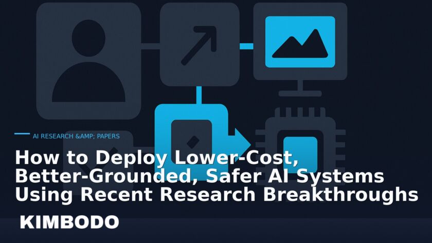 Illustration for the Kimbodo News & Research briefing “How to Deploy Lower‑Cost, Better‑Grounded, Safer AI Systems Using Recent Research Breakthroughs” (AI Research & Papers).