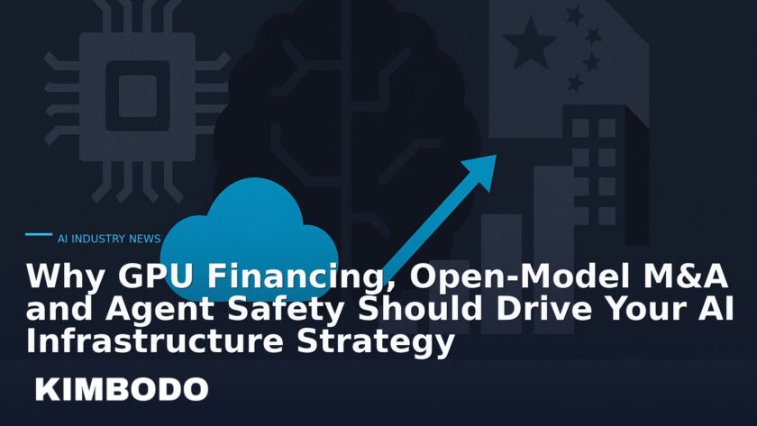 Illustration for the Kimbodo News & Research briefing “Why GPU Financing, Open‑Model M&A and Agent Safety Should Drive Your AI Infrastructure Strategy” (AI Industry News).