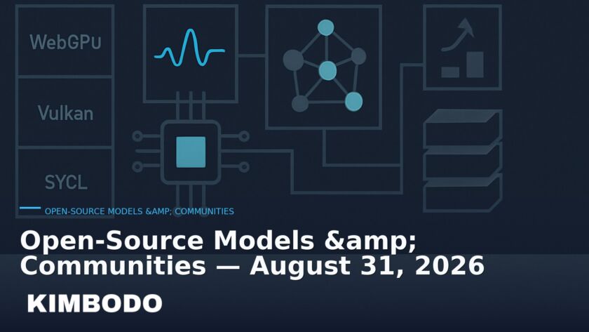 Illustration for the Kimbodo News & Research briefing “Open-Source Models & Communities — August 31, 2026” (Open-Source Models & Communities).