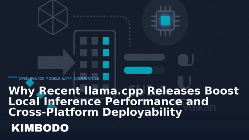 Illustration for the Kimbodo News & Research briefing “Why Recent llama.cpp Releases Boost Local Inference Performance and Cross‑Platform Deployability” (Open-Source Models & Communities).